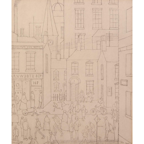 12 - L.S. LOWRY  
SET OF FOUR LIMITED EDITION PRINTS OF PENCIL DRAWINGS 
‘Outside the Mill’ 
‘Street Scen... 