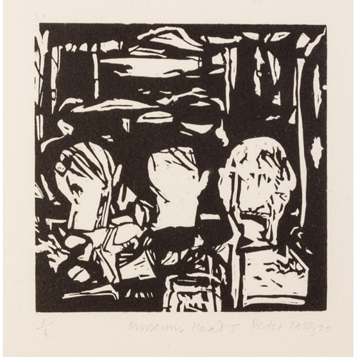 133 - PETER OAKLEY (1935-2007) 
SEVEN ARTIST SIGNED LIMITED EDITION BLACK AND WHITE WOODCUTS OF SIMILAR SI... 