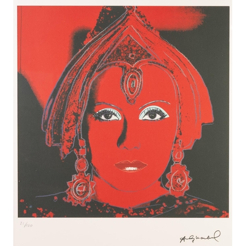 214 - ANDY WARHOL
LIMITED EDITION COLOUR PRINT ON ARCHES PAPER, with facsimile signature 
numbered 21/100
... 