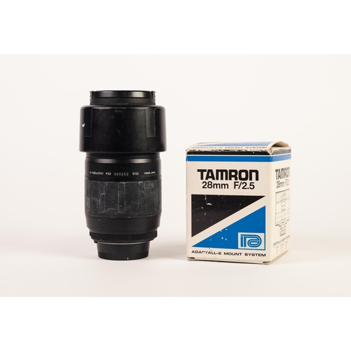 111 - TAMRON 70-300mm f4-5.6 TELE-MACRO LENS, together with a TAMRON 28mm f2.5 ‘ADAPTALL-2 MOUNT SYSTEM’ L... 