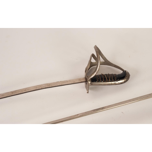 75 - PAIR OF MIDDLE EASTERN CEREMONIAL STEEL SPEAR OR LANCE HEADS, 21 ½” (54.6cm) long, together with a C... 