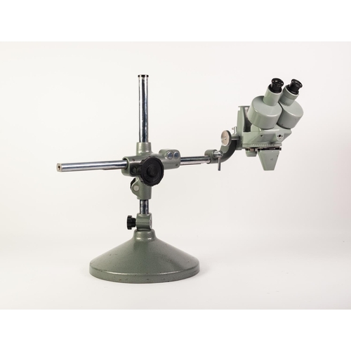 124 - WATSON BARNET STEREO MISCROSCOPE S/N 154304 grey enamelled head with twin 10x eyepieces with ocular ... 