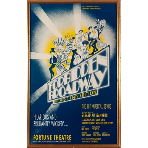 310 - THREE MODERN THEATRE MUSICALS ADVERTISING POSTERS, comprising: FORBIDDEN BROADWAY, THE PRODUCERS and... 