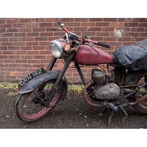 206 - FRANCIS BARNETT MOTORCYCLE WITH VILLIERS ENGINE, first registered 1950, registration number DRN152, ... 