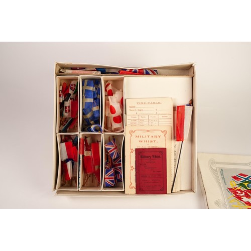 225 - MILITARY WHIST OR FLAG WHIST BOXED GAME ACCESSORIES/SET, containing six various countries miniature ... 
