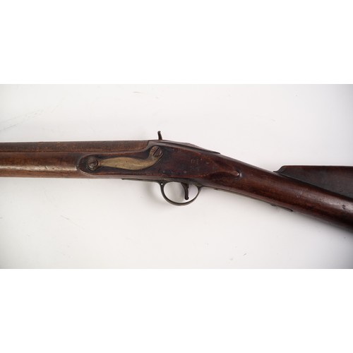 68 - HEAVY LARGE GAUGE 19th CENTURY PERCUSSION ACTION RIFLE, half stocked with, probably original, steel ... 