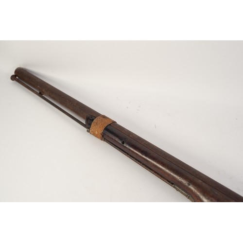 68 - HEAVY LARGE GAUGE 19th CENTURY PERCUSSION ACTION RIFLE, half stocked with, probably original, steel ... 