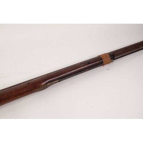 68 - HEAVY LARGE GAUGE 19th CENTURY PERCUSSION ACTION RIFLE, half stocked with, probably original, steel ... 