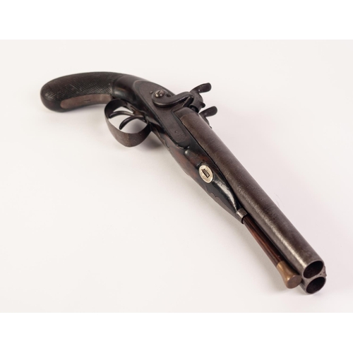 70 - GOOD FIRST HALF OF 19th CENTURY SIDE-BY-SIDE DOUBLE BARREL PERCUSSION PISTOL by Esau Akrill - Beverl... 