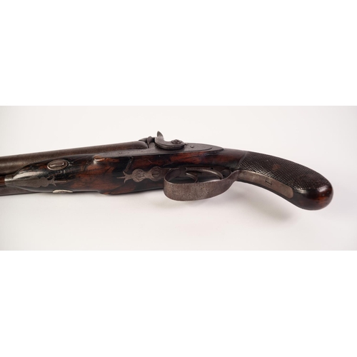 70 - GOOD FIRST HALF OF 19th CENTURY SIDE-BY-SIDE DOUBLE BARREL PERCUSSION PISTOL by Esau Akrill - Beverl... 