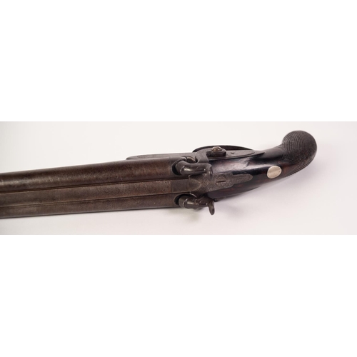 70 - GOOD FIRST HALF OF 19th CENTURY SIDE-BY-SIDE DOUBLE BARREL PERCUSSION PISTOL by Esau Akrill - Beverl... 