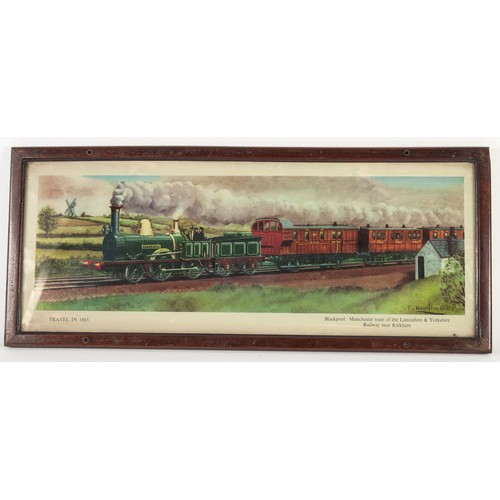 106 - EIGHTEEN PRE WAR CHROMOLITHOGRAPHIC PRINTS OF STEAM TRAINS AND CARRIAGES, from the 'Travel in ..... ... 