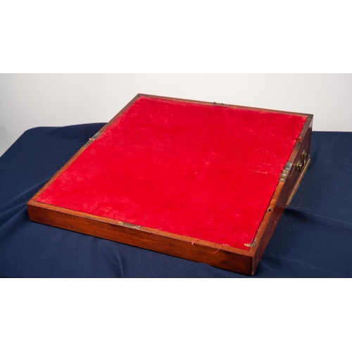 47 - NINETEENTH CENTURY MAHOGANY LARGE PORTABLE WRITING SLOPE, of typical form with compartmented interio... 