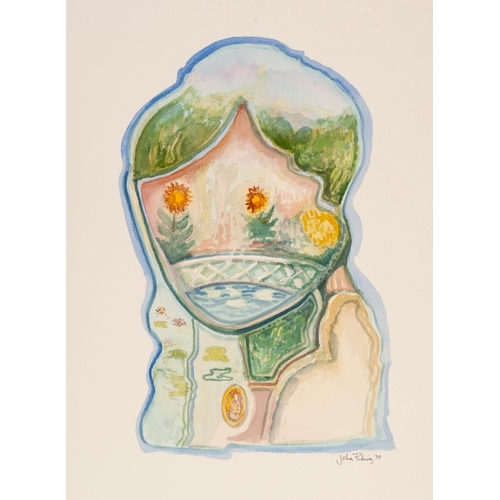 197 - JOHN PICKING (b.1939) SEVEN WORKS TWO WATERCOLOUR DRAWINGS Female portraits:‘Giverney Girl’, 1998 20... 