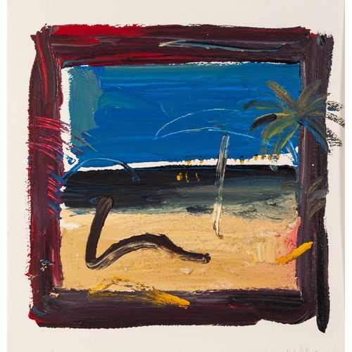 234 - GRANVILLE (TWENTIETH/ TWENTY FIRST CENTURY) TWO ACRYLICS ON PAPER ‘Beach Study 158’, 2000 7 ½” x 7 ½... 