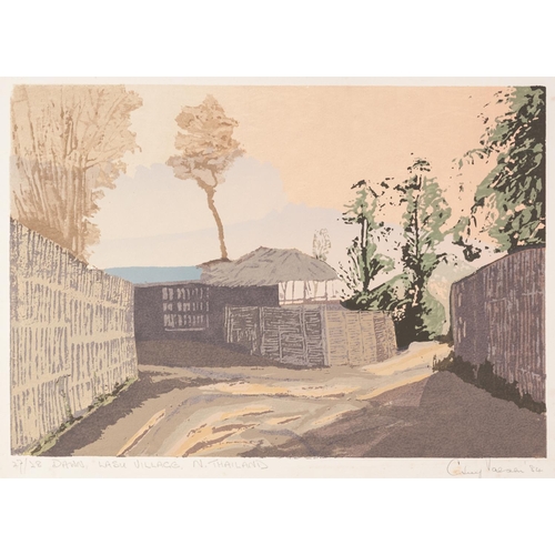 250 - KIM SKOVGAARD (TWENTIETH CENTURY) SIX WORKS WATERCOLOUR DRAWING ‘The Village of Great Budworth, Ches... 