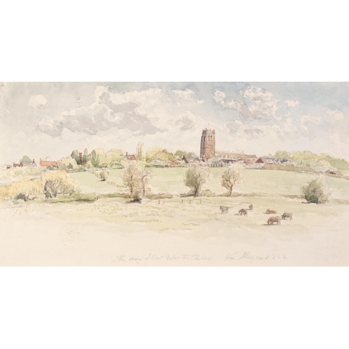 250 - KIM SKOVGAARD (TWENTIETH CENTURY) SIX WORKS WATERCOLOUR DRAWING ‘The Village of Great Budworth, Ches... 