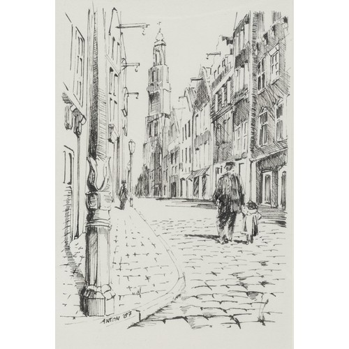 269 - JOAN SIMMONS (TWENTIETH/ TWENTY FIRST CENTURY) SET OF FOUR PEN AND WASH DRAWINGS‘Crowd Scene’, 1-4 S... 