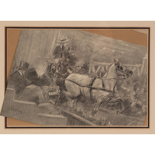 110 - AFTER G. D. ARMOUR THREE PRINTS OF PENCIL DRAWINGS'Otter Hunting'; 'Carriage Driving' and 'A Retriev... 