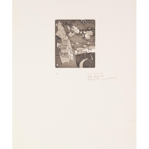 218 - GIOVANNI SIMIONE (B.1967) EIGHT ARTIST SIGNED ETCHINGS WITH AQUATINT Various subjects 6” x 4 ½” (15.... 