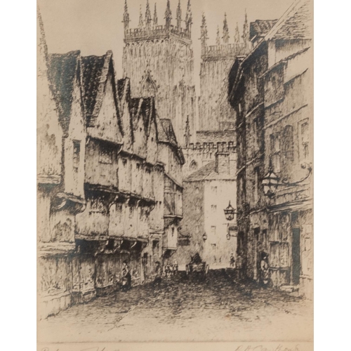 130 - R.H. CAWTHORNE ARTIST SIGNED ETCHING ‘Petergate, York’ 8” x 6 ½” (20.3cm x 16.4cm) SUE SCULLARD ARTI... 