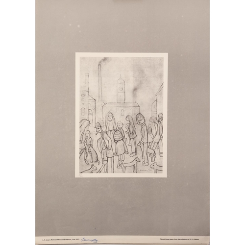 179 - AFTER L.S.LOWRY (1887-1976) ‘MOTTRAM MEMORIAL EXHIBITION, 1977' FOLIO CONTAINING THREE LIMITED EDITI... 