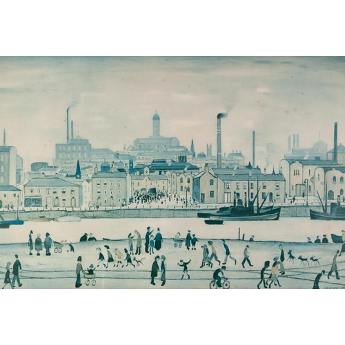 177 - AFTER L.S. LOWRY COLOUR PRINT, UNSIGNED 'At the seaside' 20