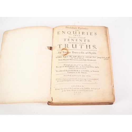 68 - THOMAS BROWNE - PSEUDODOXIA EPIDEMICA OR ENQUIRIES INTO VERY MANY RECEIVED TENETS AND COMMONLY PRESU... 