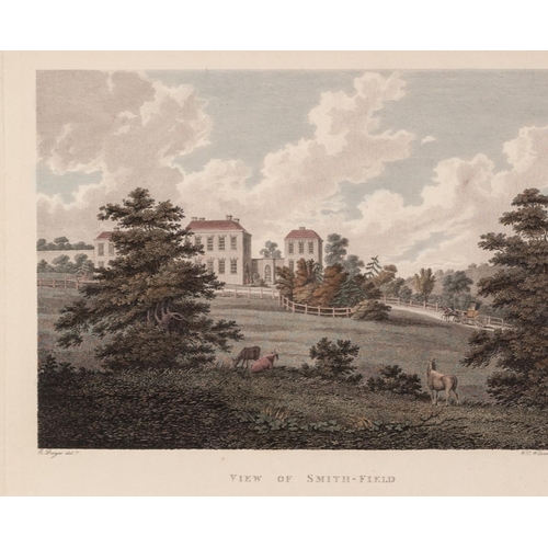 115 - FIVE LATE EIGHTEENTH CENTURY COLOURED ENGRAVINGS ‘View of Castleton’ ‘View of Old Hall’ 'View of Boo... 