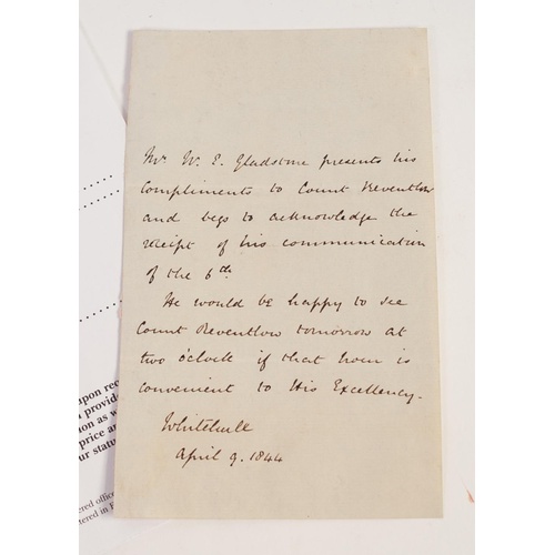 29 - W E Gladstone- An unsigned hand written letter in black ink, relating to the former Prime Minister t... 