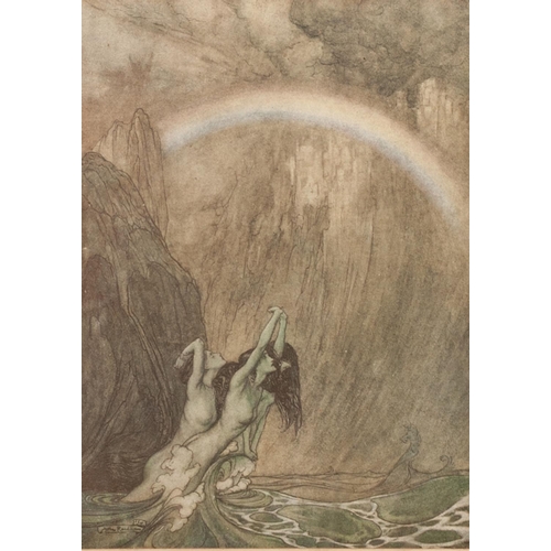 119 - AFTER ARTHUR RACKHAM SET OF EIGHT BOOK PLATE COLOUR PRINTS 6 ½” x 4 ½” (16.5cm x 11.4cm), framed AND... 