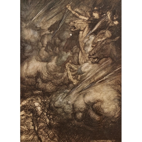 119 - AFTER ARTHUR RACKHAM SET OF EIGHT BOOK PLATE COLOUR PRINTS 6 ½” x 4 ½” (16.5cm x 11.4cm), framed AND... 