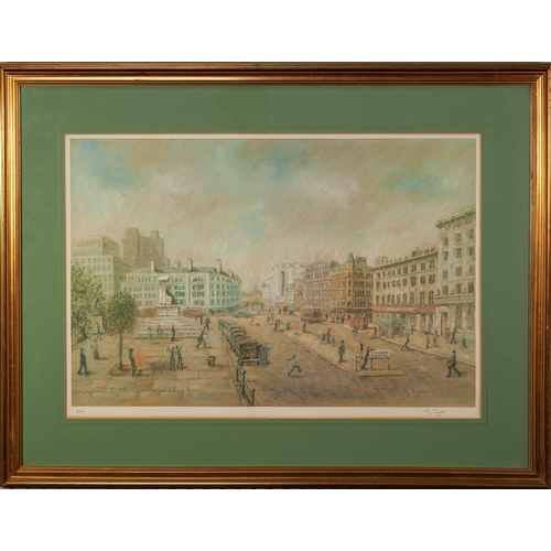 186 - LIZ TAYLOR ARTIST SIGNED LIMITED EDITION COLOUR PRINT ‘Piccadilly’, Manchester, (4/350) 16 ¼” x 24 ½... 