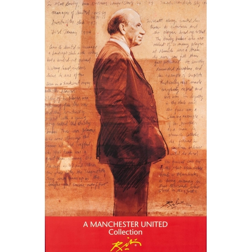 187 - HAROLD RILEY (b.1934) SET OF FOUR ARTIST SIGNED LIMITED EDITION COLOUR PRINTS ‘A MANCHESTER UNITED C... 