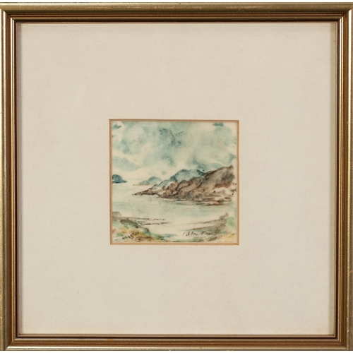 191 - ALLEN FREER (b.1926) THREE MINIATURE WATERCOLOURS ON VELLUM ‘Mountain Landscape’ ‘Pembrokeshire Coas... 