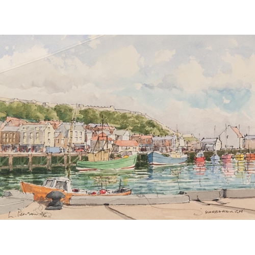 223 - LES PEARSON (TWENTIETH/ TWENTY FIRST CENTURY) PAIR OF PEN AND WASH DRAWINGS ‘The Harbour, Scarboroug... 