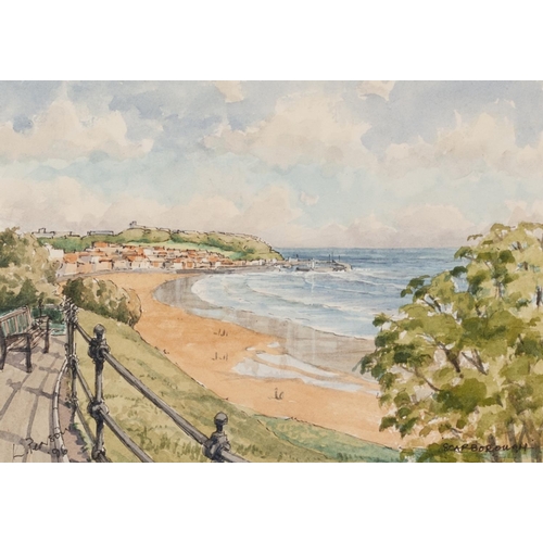 223 - LES PEARSON (TWENTIETH/ TWENTY FIRST CENTURY) PAIR OF PEN AND WASH DRAWINGS ‘The Harbour, Scarboroug... 