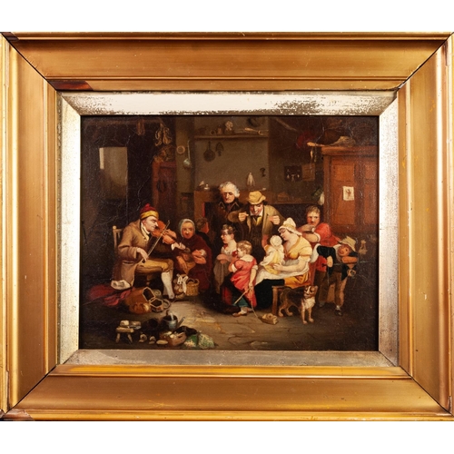 257 - AFTER DAVID WILKIE NINETEENTH CENTURY OIL ON RELINED CANVAS ‘The blind fiddler’ Unsigned 8” x 10 ¼” ... 