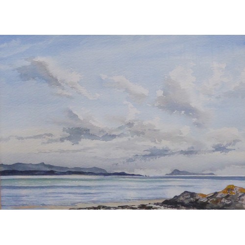 222 - ROY WILSON (TWENTIETH/ TWENTY FIRST CENTURY) TWO WATERCOLOURS Seascape Riverscape Both signed 10 ½” ... 