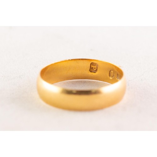 56A - EDWARDIAN 22ct GOLD BROAD WEDDING RING, Birmingham 1906, 2.5gms, ring size L/M