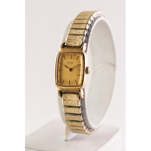 14 - LADY'S AVIA, SWISS, GOLD PLATED BRACELET WATCH with 17 jewels incabloc movement, small square silver... 