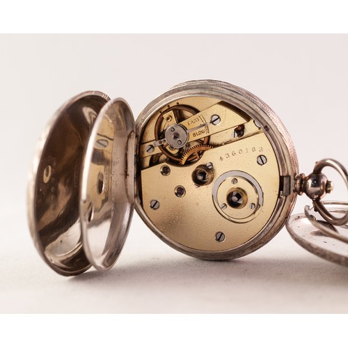 39 - TWO LADY'S KEY WIND SWISS SILVER CASED FOB WATCHES, circa 1900, 0.935 purity, (2)