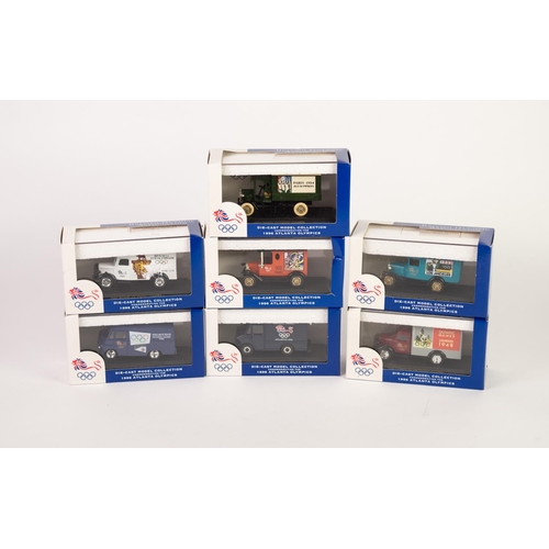 81 - SEVEN DIE CAST PROMOTIONAL VEHICLES COMMEMORATING 1996 ATLANTA OLYMPICS, mint and boxed, for the Bri... 