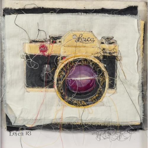 19 - TRACEY COVERLEY (b.1970) FABRIC AND THREAD FROM THE CAMERA SERIES‘Leica R3’ Signed and titled Framed... 