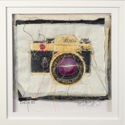 19 - TRACEY COVERLEY (b.1970) FABRIC AND THREAD FROM THE CAMERA SERIES‘Leica R3’ Signed and titled Framed... 