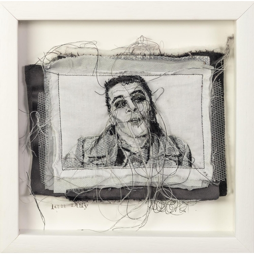 20 - TRACEY COVERLEY (b.1970) FABRIC AND THREAD PORTRAIT‘Ian Dury’ Signed and titled Framed and glazed 10... 