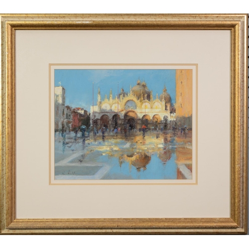 98 - † BOB RICHARDSON (b.1938) PASTEL DRAWING‘St Marks Sq- Reflections’ Signed, titled verso 10 ¾” 13 ¼” ... 