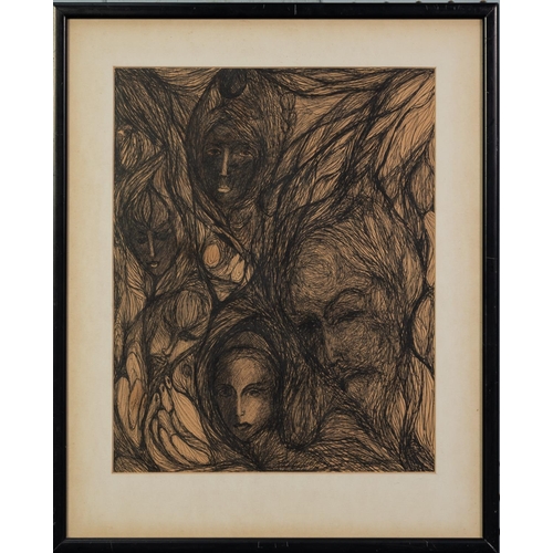 105 - GOLDA ROSE (1921-2016) PEN AND INK‘Disharmony’ Signed, titled and dated 1974 verso 12” x 9 ½” (30.5c... 