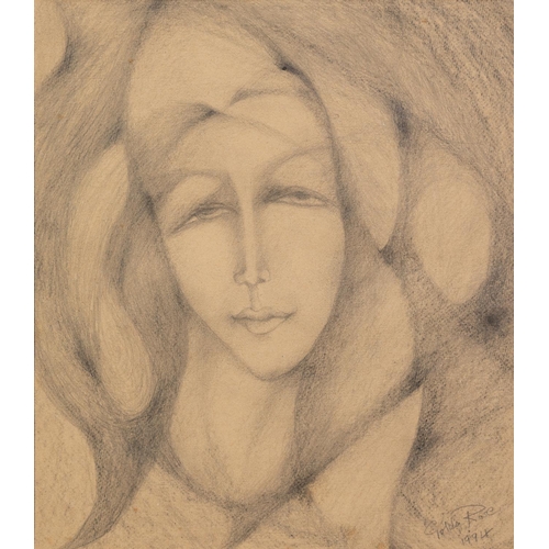 108 - GOLDA ROSE (1921-2016) THREE PENCIL FEMALE FACE PORTRAITS‘Innocence’‘Mystique’ Signed and dated 1994... 