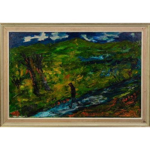 88 - AFTER THEODORE MAJOR OIL ON BOARD‘Wigan Man in Landscape’ Signed and dated (19)69, faintly titled ve... 